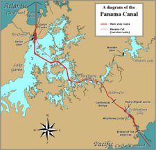 Mapa del Canal de Panamá (cortesía www.nativatours.com)