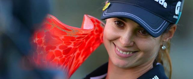 Bea Recari después de ganar el Kia Classic (foto Gabriel Roux)