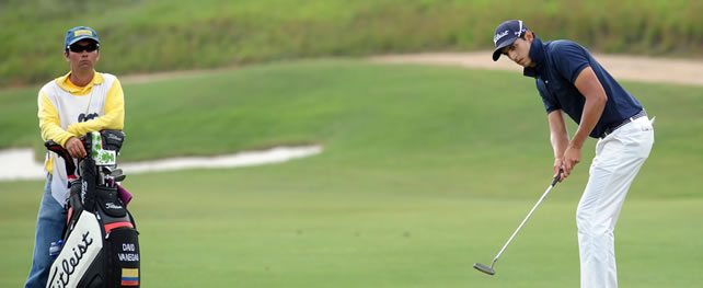 El colombiano David Vanegas durante la tercera ronda del 67° Arturo Calle Colombian Open presentado por Diners Club en el Ruitoque Golf Country Club (Enrique Berardi/PGA TOUR)