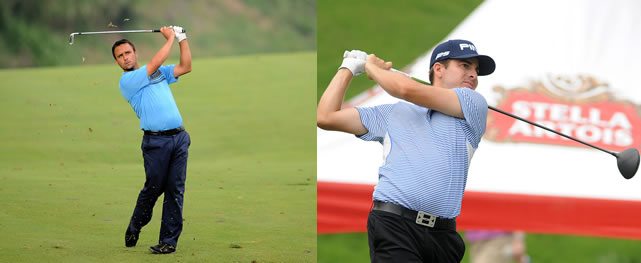 ALOTENANGO, GUATEMALA - MAR. 29, 2014: El mexicano Armando Favela durante la tercera ronda del Stella Artois Open en el campo Fuego Maya en La Reunión Golf Resort / El argentino Rafael Echenique durante la tercera ronda del Stella Artois Open en el campo Fuego Maya en La Reunión Golf Resort (Enrique Berardi/PGA TOUR)