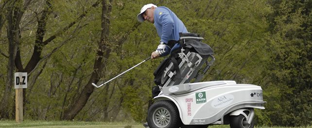 Recari, Jiménez, García, Fernández-Castaño, Quirós y Larrazábal muestran su apoyo al “European Challenge for Wheelchair Golfers 2014”