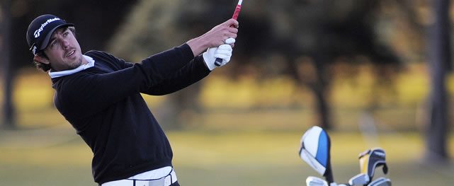 MONTEVIDEO, URUGUAY - ABRIL 25, 2014: El argentino Emilio Domínguez durante la segunda ronda del Roberto De Vicenzo Invitational Copa NEC en el Club de Golf del Uruguay. Enrique Berardi/PGA TOUR