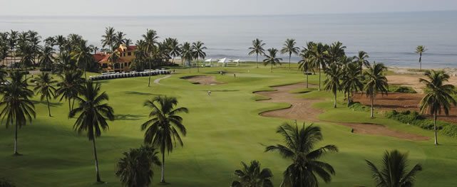 MAZATLAN, MEXICO (OCT. 8, 2014) Vista del hoyo 9, par-cuatro de 383 yardas, del campo de Estrella del Mar Golf, Condos & Beach Resort en Mazatlán, México, donde esta semana se juega el TransAmerican Power Products CRV Open Mazatlán Open. (Enrique Berardi/PGA TOUR)