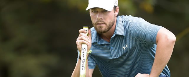 BOGOTA, COLOMBIA - MARCH 20: Alex Moon of the U.S lines up a putt on the 16th hole green during the second round of the 68 Avianca Colombia Open presentado por Arturo Calle at Club los Lagartos on March 20, 2015 in Bogota, Colombia. (Enrique Berardi/PGA TOUR)