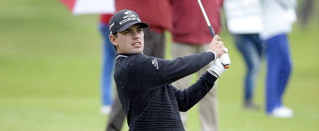 BOGOTA, COLOMBIA - MARCH 21: Diego Velazquez of Colombia hits from the second hole fairway during the third round of the 68 Avianca Colombia Open presentado por Arturo Calle at Club los Lagartos on March 21, 2015 in Bogota, Colombia. (Enrique Berardi/PGA TOUR)