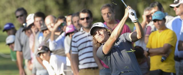 CÓRDOBA, ARGENTINA - APRIL 17:Tommy Cocha of Argentina hits from the 17th hole fairway during the second round of the 84° Abierto OSDE del Centro presentado pro Fiber Corp at Córdoba Golf Club on April 17, 2015 in Córdoba, Argentina. (Enrique Berardi/PGA TOUR)