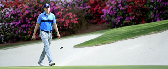 Jordan Spieth walks on to No. 13 green during the first round of the Masters at Augusta National on Thursday, April 9 (cortesía © Augusta National 2015)