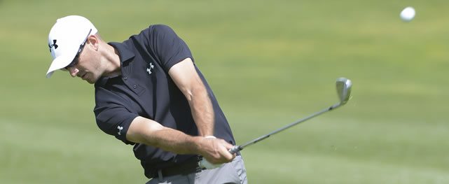 AGUASCALIENTES, MEXICO - MAY 14: Eric Dugas of the U.S hits from the ninth hole fairway during the first round of the 57º Abierto Mexicano de Golf at Club Campestre Aguascalientes on May 14, 2015 in Aguascalientes, Mexico. (Enrique Berardi/PGA TOUR)