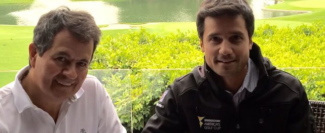 Eduardo Rello Lara, Presidente del Club Campestre de la Ciudad de México, y Diego Diaz, Director General de la Bridgestone America's Golf Cup