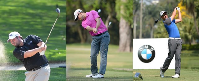 RIO DE JANEIRO, BRAZIL - SEPTEMBER 25: Alex Rocha, Chris Baker y Kent Bulle comparten el liderato del de la segunda ronda del Aberto do Brasil presentado por Credit Suisse Hedging Griffo en el Itanhangá Golf Club en Rio de Janeiro, Brasil. (Enrique Berardi/PGA TOUR)