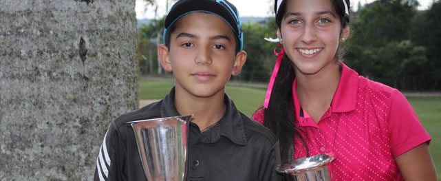 Eduardo Yépez y Vanessa Gilly campeones nacionales de golf infantil