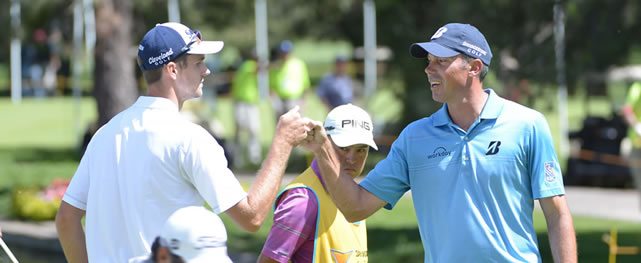 El equipo de Estados Unidos, compuesto por Justin Hueber y Matt Kuchar, realizó 60 golpes en la segunda ronda de la Bridgestone America´s Golf Cup presentado por Value / Gentileza: Enrique Berardi/PGA TOUR
