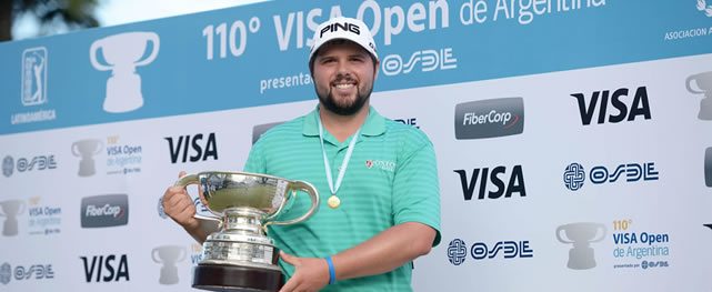 Kent Bulle (USA), ganador del 110° VISA Open de Argentina presentado por OSDE / Gentileza: Enrique Berardi/PGA TOUR