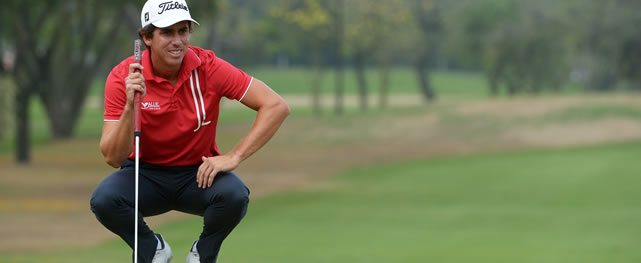 LIMA, PERU - NOVEMBER 20: Rodolfo Cazaubon of Mexico lines up a putt on the 16th hole green during the second round of the PGA TOUR Latinoamerica Lexus Peru Open Presentado por Scotiabank at Los Inkas Golf Club on November 20, 2015 in Lima, Peru. (Enrique Berardi/PGA TOUR)