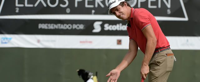 LIMA, PERU - NOVEMBER 17: Rodolfo Cazaubon of Mexico reacts to missing a par putt on the 18th hole green during practice for the PGA TOUR Latinoamerica Lexus Peru Open Presentado por Scotiabank at Los Inkas Golf Club on November 17, 2015 in Lima, Peru. (Enrique Berardi/PGA TOUR)