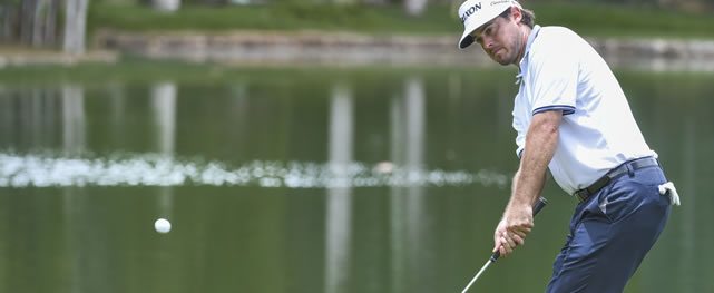 LA ROMANA, DOMINICAN REPUBLIC - MAY 11: Ken Looper of the U.S chips onto the 14th hole green during the first round of the PGA TOUR Latinoamérica's Casa de Campo Dominican Republic Open at Teeth of the Dog Casa de Campo on May 11, 2016 in La Romana, Dominican Republic (Enrique Berardi/PGA TOUR)