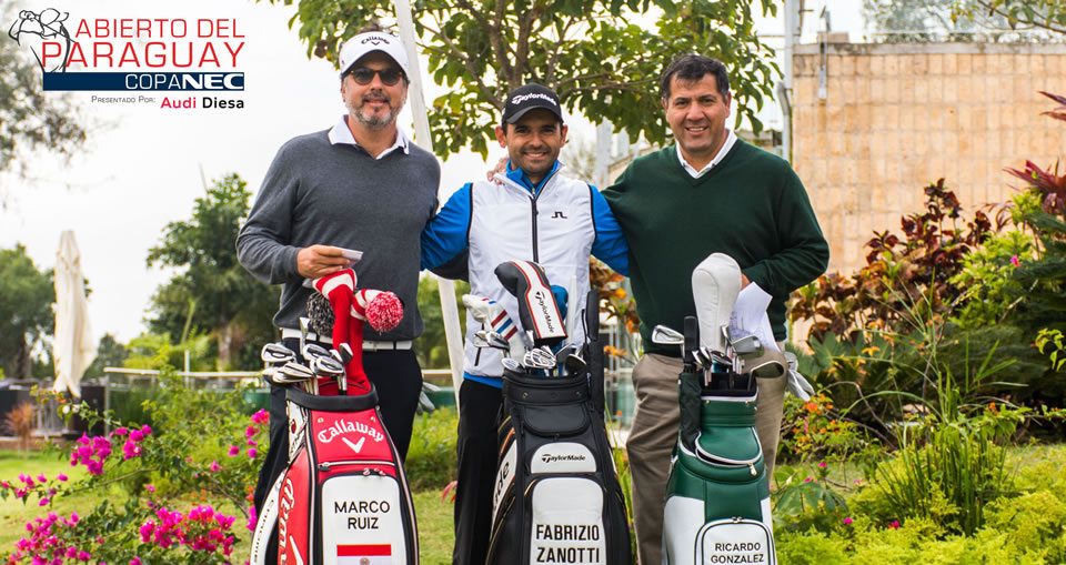 Los paraguayos Marco Ruiz y Fabrizio Zanotti, junto al argentino Ricardo González.