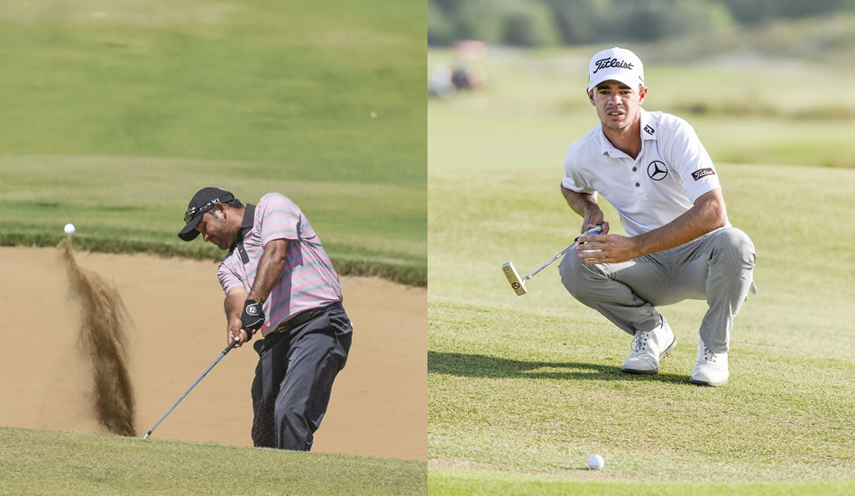 Jesús “El Camarón” Rodríguez y el argentino Jorge Fernández Valdés (Enrique Berardi/PGA TOUR)