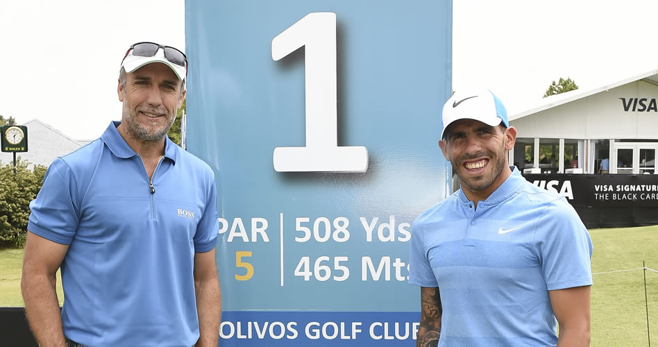 Batistuta-Tevez, la pareja de los 638 goles que se desvive por jugar al golf (Enrique Berardi/PGA TOUR)