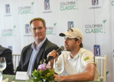 Andrés Echaverría en Rueda de Prensa Previa (cortesía Enrique Berardi/PGA TOUR)