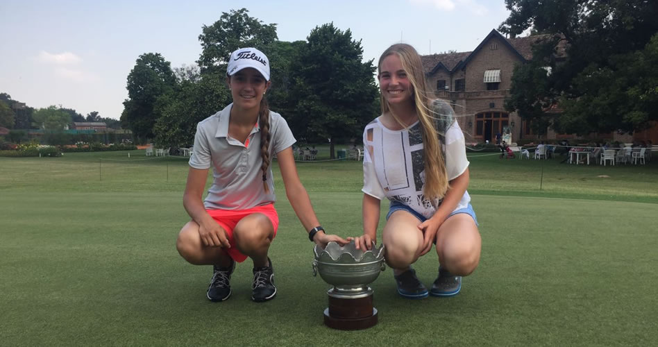 Histórico triunfo de Marqués y Rapetti en Argentina (cortesía Asociación Argentina de Golf)