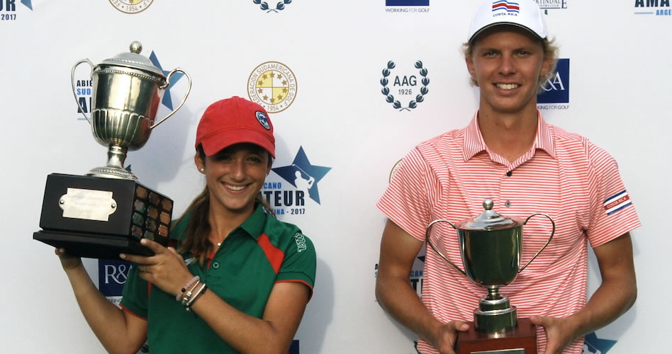 ¡Campeones Sudamericanos! La mexicana Isabella Fierro y el costarricense Paul Chaplet se consagraron como los ganadores del Abierto Sudamericano Amateur