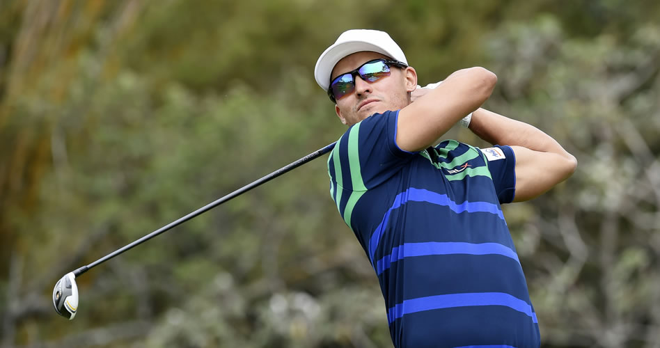 ANTIGUA GUATEMALA - MARZO 18: Christian Espinoza of Chile during the first round of the PGA TOUR Latinoamérica Guatemala Stella Artois Open at La Reunion Golf Resort - Fuego Maya on March 18, 2017 in Antigua, Guatemala. (Enrique Berardi/PGA TOUR)