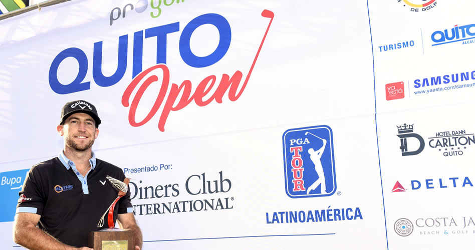 QUITO, ECUADOR - JUN. 4, 2017: El estadounidense Curtis Yonke se coronó campeón del Quito Open presentado por Diners Club, séptimo evento de la temporada 2017 del PGA TOUR Latinoamérica. (Enrique Berardi/PGA TOUR)