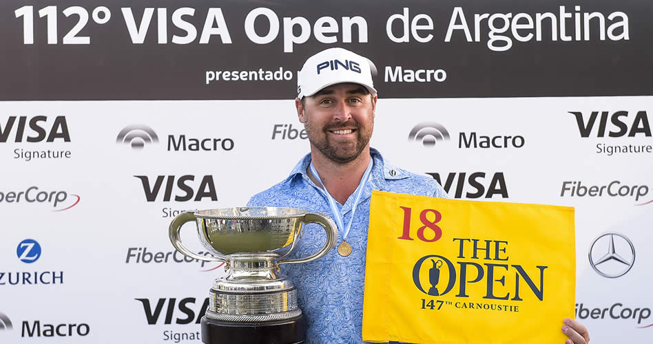 BUENOS AIRES, ARGENTINA - NOV. 19, 2017: El estadounidense Brady Schnell se coronó campeón del 112° VISA Open de Argentina presentado por Macro, evento del PGA TOUR Latinoamérica que se celebró esta semana en el Jockey Club en Buenos Aires, Argentina. Adicionalmente, logró invitación para el The Open 2018. (Enrique Berardi/PGA TOUR)
