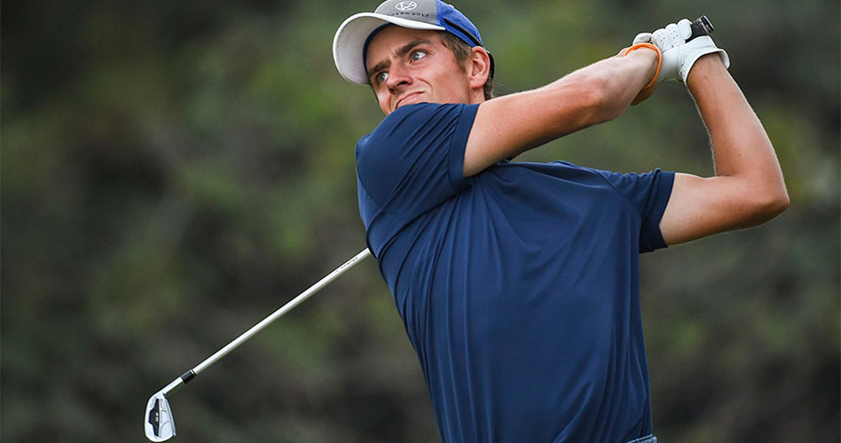 El inglés Charlie Bull entregó una de las 14 tarjetas bajo par de la segunda ronda en Bogotá. (Enrique Berardi/PGA TOUR)