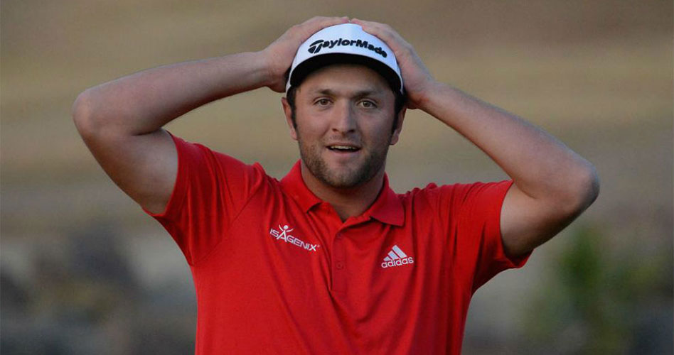 Jon Rahm reacciona tras ganar el CareerBuilder Challenge