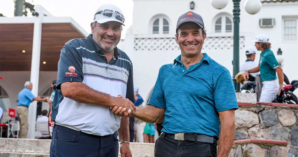 Ángel Cabrera, doble ganador de Majors, junto a Guillermo Jude, CEO de MeetThePro.com.