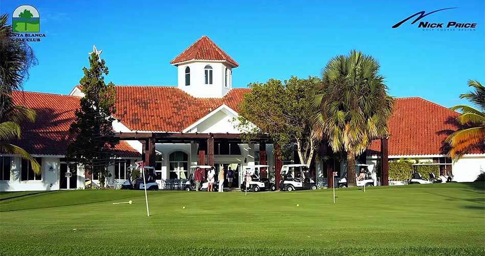 Vista de la casa club del Punta Blanca Golf Club, sede de la 4ta. Parada del Golf Channel AM Tour RD que va este sábado