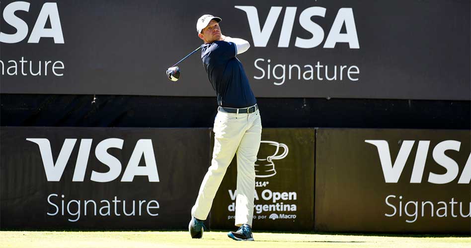El estadounidense Jared Wolfe anotó 63 golpes (-7) y tomó la punta del 114° VISA Open de Argentina presentado por Macro. / Foto: Enrique Berardi/PGA TOUR